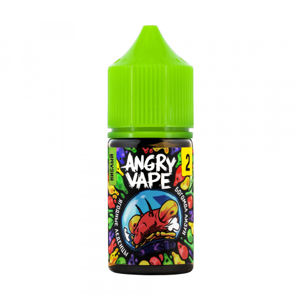 Жидкость Angry Vape salt 30ml 50mg (2 Ultra) Sour (Богомол Лизун (Ягодные леденцы), Hard)