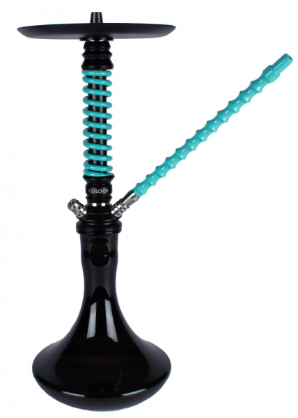 Шахта Mamay Customs Coilovers Mini (шахта,мундштук) (Черная шахта, бирюзовая пружина, 53 см, Шахта, Мундштук, 16 мм, Да, Нержавеющая сталь)