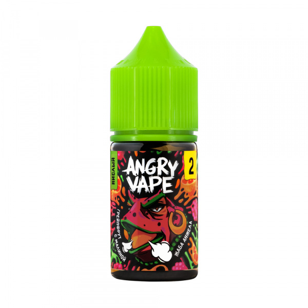 Жидкость Angry Vape salt 30ml 50mg (2 Ultra) Sour (Жаба Анжела (грейпфрут с малиной), Hard)