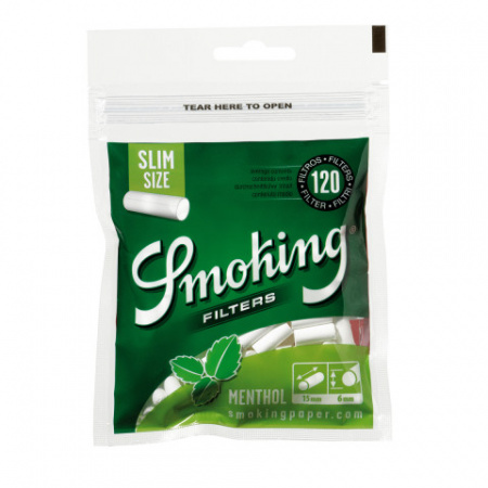 Фильтры для самокруток Smoking SLIM Mentol 120*10